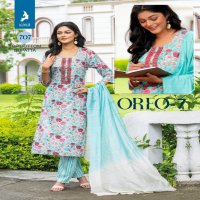 oreo vol 7 by kaya beautiful print rayon readymade plus size 3pcs dress