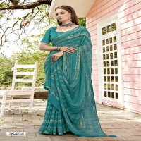 Vallabhi Vidula Wholesale Foil Print Georgette Fabrics Sarees