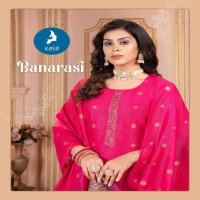 kaya banarasi chanderi jacquard plus size readymade 3pcs dress