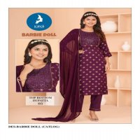 kaya barbie doll beautiful look rayon print readymade trendy suits