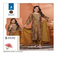 kaya five star vol 7 beautiful chanderi modal print plus size readymade suits