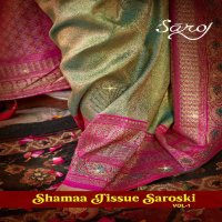 Saroj Shamaa Tissue Saroski Vol-1 Wholesale Tissue Silk With Swaroski Work Sarees