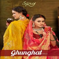 Saroj Ghunghat Vol-3 Wholesale Fancy Silk Fabrics With Jarkan Work Sarees