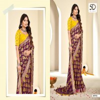 5D Designer Krutika Wholesale Armani Moss Jari Work Sarees