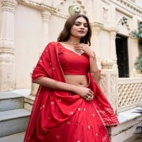 LNB Priyadarshi 1906 Wholesale Pure Chanderi Plain Lehenga with Intricate Zari Work Border Lehengas Choli