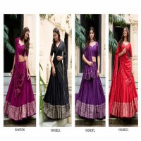LNB Priyadarshi 1906 Wholesale Pure Chanderi Plain Lehenga with Intricate Zari Work Border Lehengas Choli