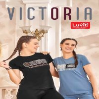 Luvit Victoria Wholesale Tencel Fabrics T-Shirt And Track Night Suits
