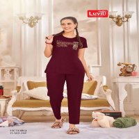 Luvit Victoria Wholesale Tencel Fabrics T-Shirt And Track Night Suits