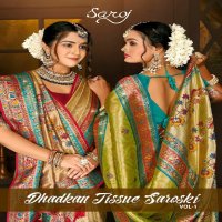 Saroj Dhadkan Tissue Saroski Vol-1 Wholesale Tissue Silk With Heavy Swaroski Work Sarees