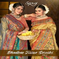 Saroj Dhadkan Tissue Saroski Vol-2 Wholesale Tissue Silk With Heavy Swaroski Work Sarees