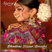 Saroj Dhadkan Tissue Saroski Vol-3 Wholesale Tissue Silk With Heavy Swaroski Work Sarees