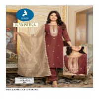 kanishka by kaya tissue shimmer readymade plus size trendy 3pcs dress