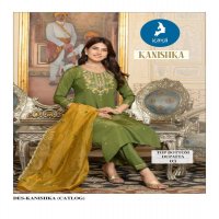 kanishka by kaya tissue shimmer readymade plus size trendy 3pcs dress