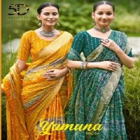 5D Designer Yamuna Vol-4 Wholesale Moss Chiffon Ethnic Sarees