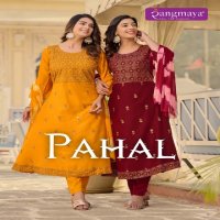 Rangmaya Pahal Wholesale Cotton Fabrics Kurti With Pant And Dupatta
