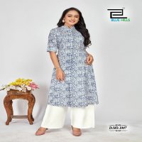 blue hills maher fullstitch rayon printed plus size princess cut kurti