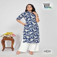 blue hills maher fullstitch rayon printed plus size princess cut kurti