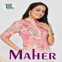 blue hills maher fullstitch rayon printed plus size princess cut kurti