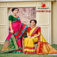 bunawat chhavi silk wedding festival wear silk fabric saree collection