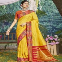 bunawat divya prabha silk wedding festival wear silk fabric saree collection