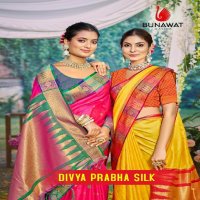 bunawat divya prabha silk wedding festival wear silk fabric saree collection