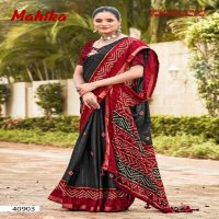 5D Designer Mahika Wholesale Khadi Moss With Jacquard With Embroidery Sarees