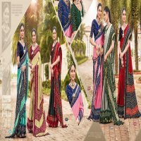 5D Designer Mahika Wholesale Khadi Moss With Jacquard With Embroidery Sarees