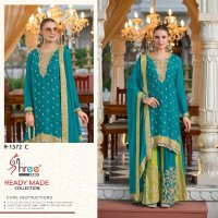 Shree Fabs R-1572 Wholesale Chinon Silk Readymade Salwar Suits