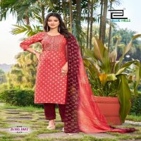 blue hills suva chanderi foil printed readymade plus size ladies suits