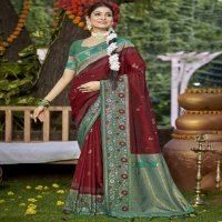 bunawat pratima silk wedding festival wear silk fabric saree collection