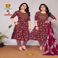 Raashi Vedika Wholesale Nyra Cut Kurti With Pant And Dupatta