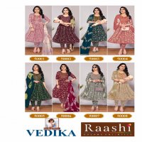 Raashi Vedika Wholesale Nyra Cut Kurti With Pant And Dupatta