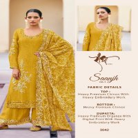 radha trendz saanjh vol 2 chinon embraided unstitch salwar suit