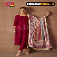 housefull vol 5 by ambika kurti readymade combo rayon 3pcs dress