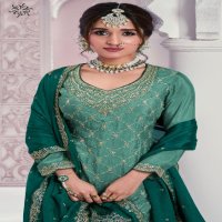 rangrasiya Hitlist by vinay kuleesh heavy embroidery work sharara style chinon suits