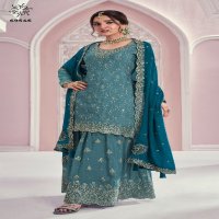 rangrasiya Hitlist by vinay kuleesh heavy embroidery work sharara style chinon suits