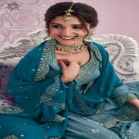 rangrasiya Hitlist by vinay kuleesh heavy embroidery work sharara style chinon suits