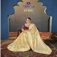 Sirona Zuric Wholesale Organza Foil Print With Embroidery Work Festive Sarees