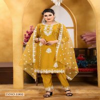 Krishna Trendz Summer Special Vol-4 Wholesale Roman Silk Kurti With Pant And Dupatta