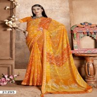 Vallabhi Rajvanshi Vol-5 Wholesale Leaf Print Georgette Fabrics Sarees