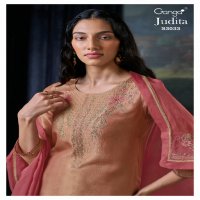 Ganga Judita S3033 Wholesale Pure Bemberg Silk Jari Jacquard Salwar Suits