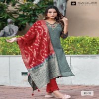 jasmin by kadlee chinon jacquard silk readymade ladies 3pcs suits