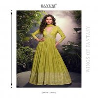 sayuri designer lakshita viscose jacquard silk party wear gown with dupatta