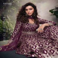 sayuri designer lakshita viscose jacquard silk party wear gown with dupatta