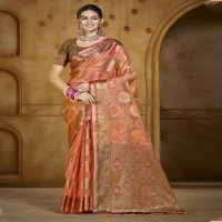 bunawat chandani Vol-3 festival wear organza fabric with fancy lace work wholsale sarees