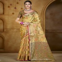 bunawat chandani Vol-3 festival wear organza fabric with fancy lace work wholsale sarees