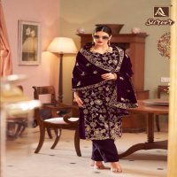 alok suits suroor velvet designer winter wear unstitch ladies suits