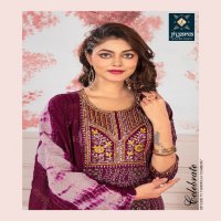 mayuri by jiyana embroidery work foil print rayon readymade suits