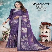 Stylewell Suman Wholesale Ruby Jari Fabrics Indian Sarees