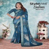 Stylewell Suman Wholesale Ruby Jari Fabrics Indian Sarees